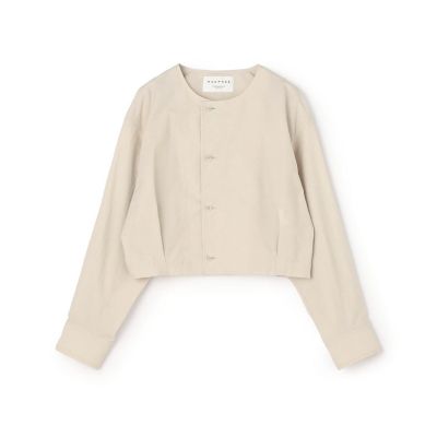 美品✨DES PRES コットンストレッチブロード クルーネックジャケット デ・プレ DES PRÉS コットンストレッチブロード クルーネック
