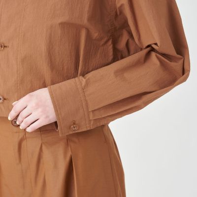 コットンナイロンワッシャー　クルーネックジャケット