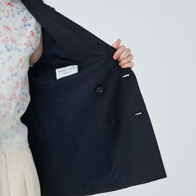 リネンレーヨンツイル　ダブルブレストブレザー
