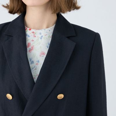 リネンレーヨンツイル　ダブルブレストブレザー