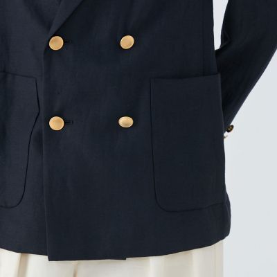 リネンレーヨンツイル　ダブルブレストブレザー