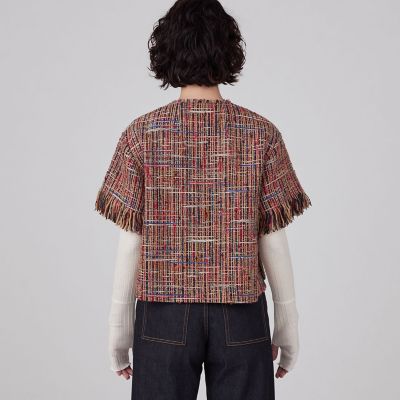 MACPHEE マルチツイード ラウンドカラージャケット セール】 マルチツイード ラウンドカラージャケット （ノー