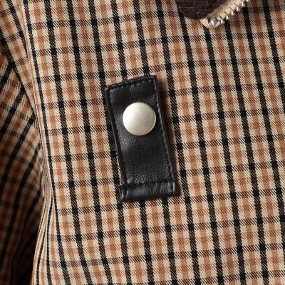 チェックフードジップアップジャケット ドッキングチェック ジップアップブルゾン | maison