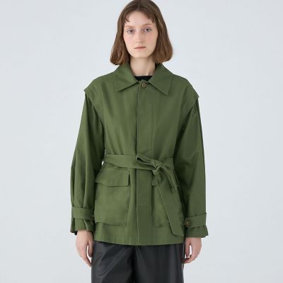 スラブバックサテン ミリタリージャケット | maison TOMORROWLAND