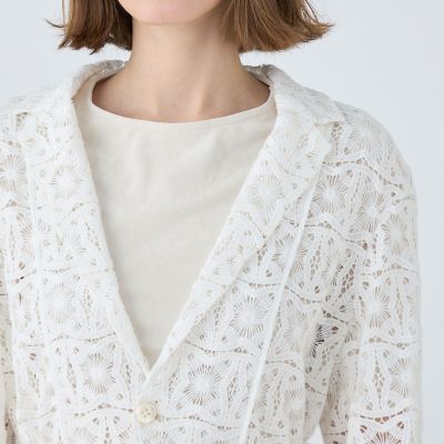 ゲオフラワーレース　シングルブレストジャケット