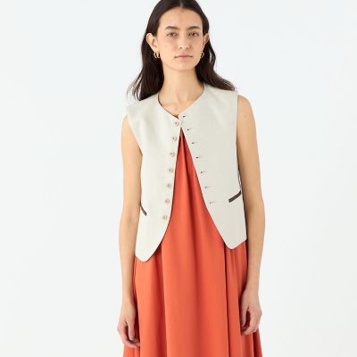 タイニーヘリンボーン コンパクトジレ | maison TOMORROWLAND/メゾン