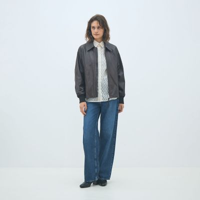 denim tomorrowland レザー ブルゾン セール】 【別注】DENIM×TOMORROWLAND ラムレザー ダブル