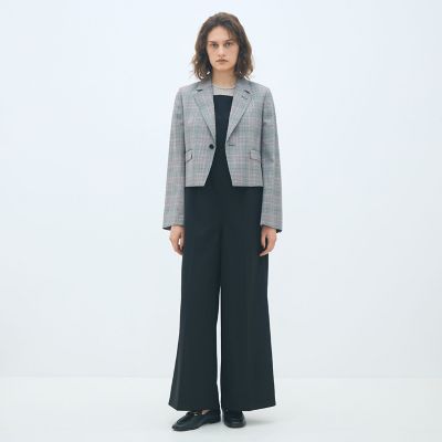 ライトウールチェックシングルブレストジャケット | maison