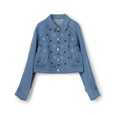 ボタニカルエンブロイダリーデニム ショートジャケット | maison