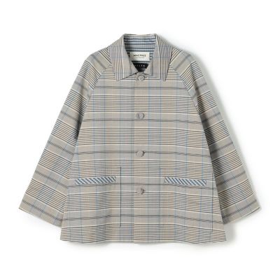 ＜maison TOMORROWLAND＞トゥーサイドチェック　ステンカラーショートコート