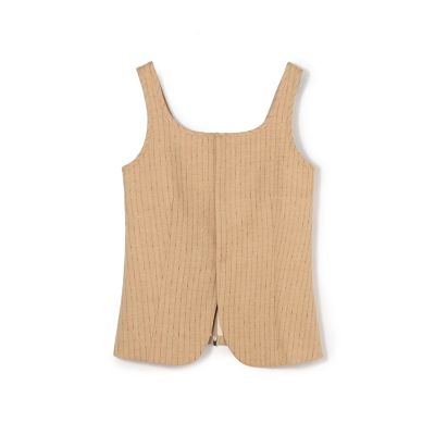 ＜maison TOMORROWLAND＞シルクネップリネン　スクエアネックジレ