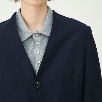 リネンレーヨンツイル ハーフスリーブジャケット | maison