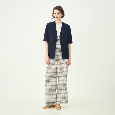 リネンレーヨンツイル ハーフスリーブジャケット | maison