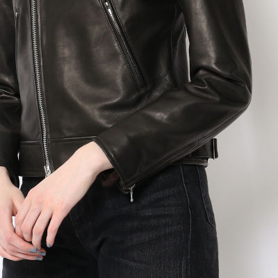 MACPHEE 黒 レザー ライダースジャケット 肩ベルト無いデザイン