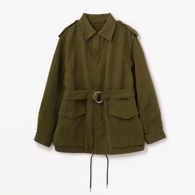 コットンリネン　ベルテッドジャケット