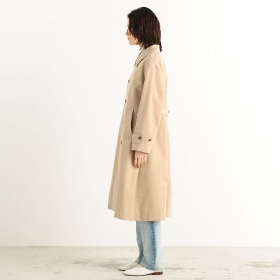 コットンポリエステルギャバジン　ステンカラーコート