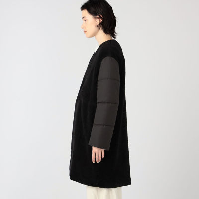 ポリエステルコットンプードル ノーカラーコート | maison