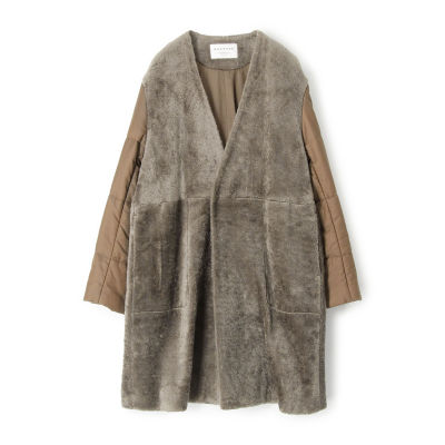 ポリエステルコットンプードル ノーカラーコート | maison