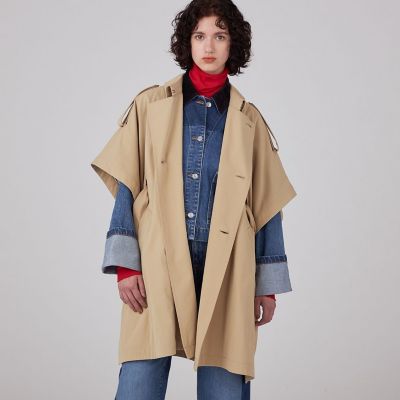 コットンナイロンシャンブレー ケープコート | maison TOMORROWLAND