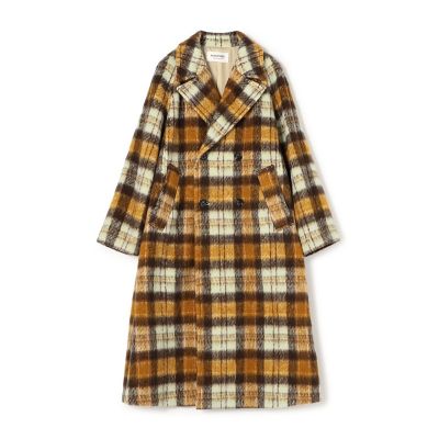 予約商品11月下旬以降順次お届け】シャギーチェック ダブルブレスト