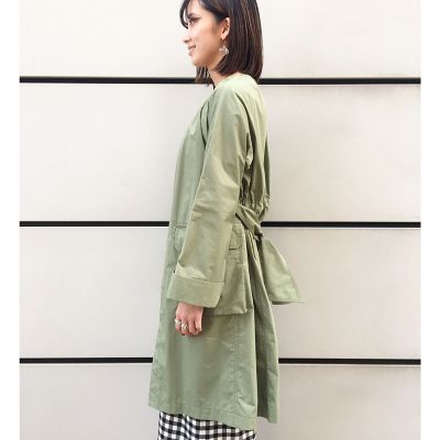 コットンナイロンポプリン　ノーカラーコート