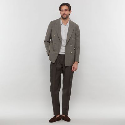 日*徹様 極美品☆マッキントッシュロンドン グレンチェック ダブルブレスト コー DORMEUIL／ドーメル】【SUPER LITE TONIK