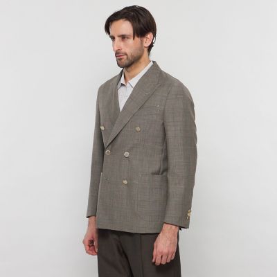 美品 マッキントッシュロンドン ダブルジャケット ブラウン 40 ドーメル DORMEUIL／ドーメル】【SUPER LITE TONIK