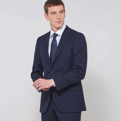 Mackintosh MACKINTOSH LONDON (Men)/マッキントッシュ ロンドン【NEW BRIDGE】Super110's ヘリンボーンスーツ 28ネイビー 【三越伊勢丹/公式】