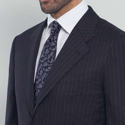 美品 バーバリーロンドン 絹 シルク パンツスーツ ストライプ ウール 40 L ウールシルク チョークストライプスーツ | MACKINTOSH LONDON (Men