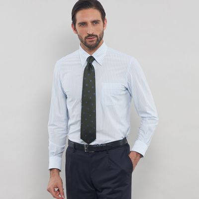 ＜MACKINTOSH LONDON (Men)＞【ＦＬＥＸ　ＪＥＲＳＥＹ】鹿の子バーズアイストライプジャージーシャツ