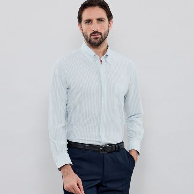 ＜MACKINTOSH LONDON (Men)＞【ＦＬＥＸ　ＪＥＲＳＥＹ】カラードストライプジャージーシャツ