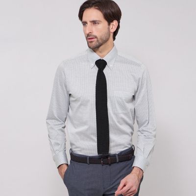 ＜MACKINTOSH LONDON (Men)＞【ＦＬＥＸ　ＪＥＲＳＥＹ】千鳥ジャカードジャージーシャツ