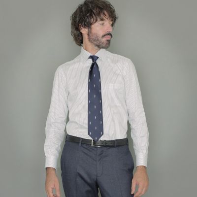 ＜MACKINTOSH LONDON (Men)＞オックスフォードオルタネイトストライプシャツ