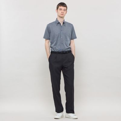 FLEX JERSEY】ハイツイストジャージー半袖ワンピースカラー