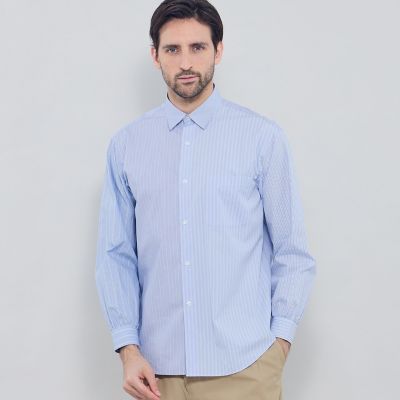 ＜MACKINTOSH LONDON (Men)＞クレイジーパターンストライプ　　レギュラーカラーシャツ