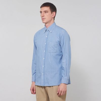 ノンツイストコットンデニムボタンダウンシャツ | MACKINTOSH LONDON
