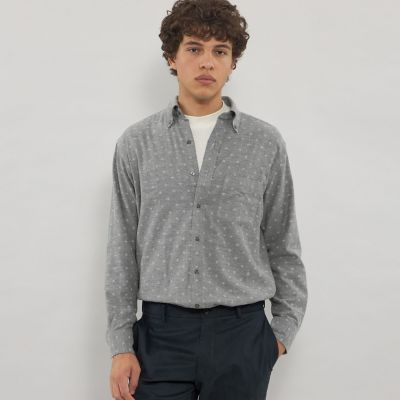 Mackintosh MACKINTOSH LONDON (Men)/マッキントッシュ ロンドン【LEON掲載】小紋プリントボタンダウンシャツ 06ライトグレー3 トップス【三越伊勢丹/公式】