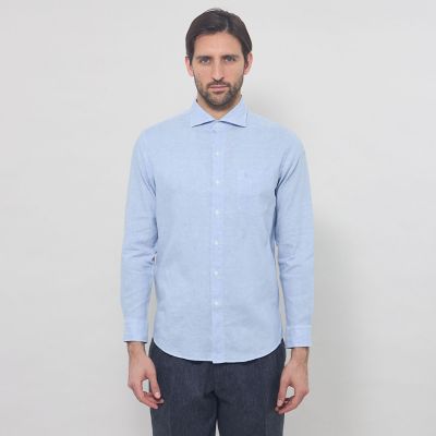 【ＬＥＯＮ掲載】ストレッチリネンワイドカラーシャツ