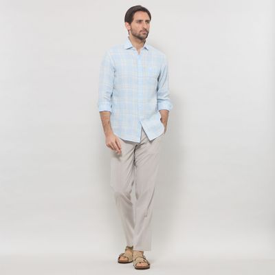 リネンチェックワイドカラーシャツ | MACKINTOSH LONDON (Men