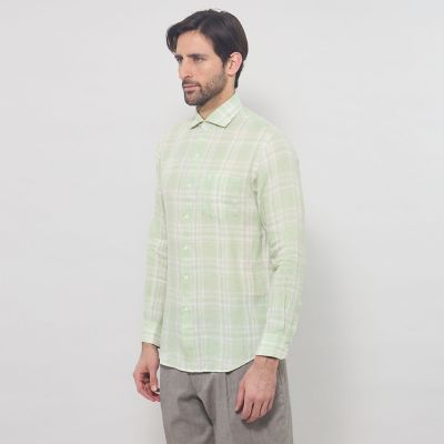 リネンチェックワイドカラーシャツ | MACKINTOSH LONDON (Men