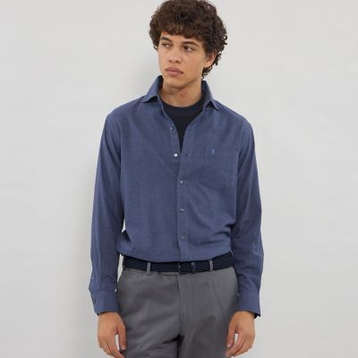 Mackintosh MACKINTOSH LONDON (Men)/マッキントッシュ ロンドン【LEON掲載】シャンブレーピーチワイドカラーシャツ 26ブルー7 トップス【三越伊勢丹/公式】