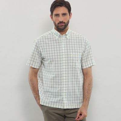 ＜MACKINTOSH LONDON (Men)＞シアサッカーギンガム　半袖ボタンダウンシャツ