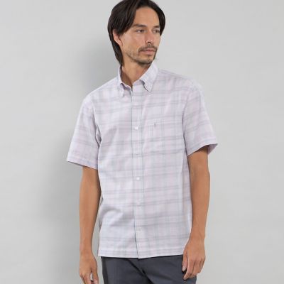 ＜MACKINTOSH LONDON (Men)＞パナマチェック半袖ボタンダウンシャツ