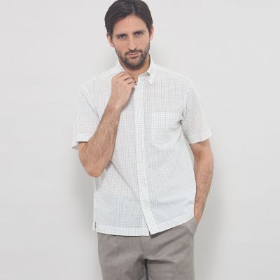 シアサッカー半袖ボタンダウンシャツ | MACKINTOSH LONDON (Men