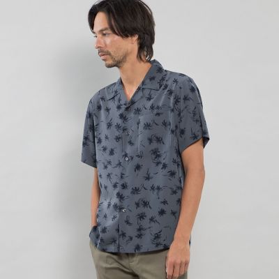 ＜MACKINTOSH LONDON (Men)＞【ＬＥＯＮ掲載】プラムツリープリント半袖オープンカラーシャツ