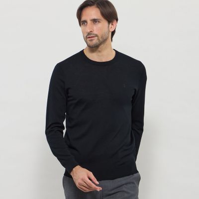 Mackintosh MACKINTOSH LONDON (Men)/マッキントッシュ ロンドン【LEON掲載】14ゲージウォッシャブルウールクルーネックニット 09ブラック トップス【三越伊勢丹/公式】