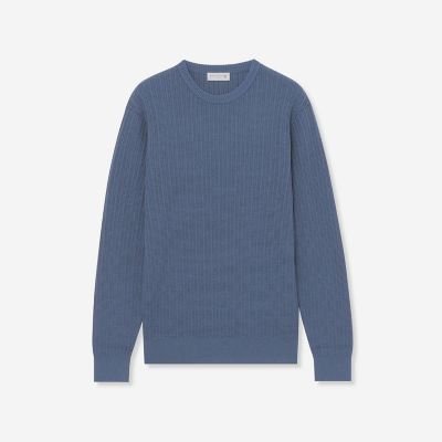 LEON掲載】12G ストライプパターン クルーネックニット