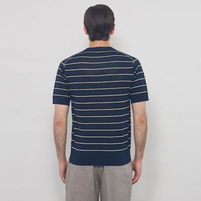 LEON掲載】リネンボーダーニットTシャツ | MACKINTOSH LONDON
