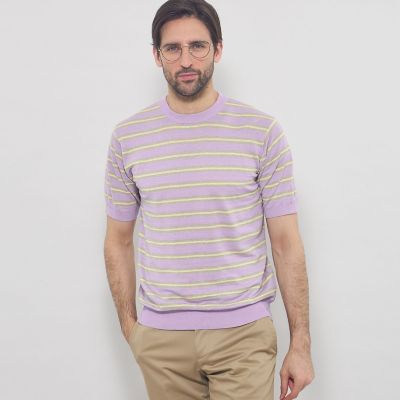 LEON掲載】リネンボーダーニットTシャツ | MACKINTOSH LONDON