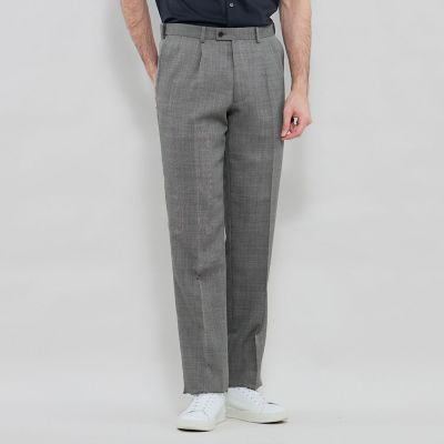Adjustable Fit】ドビー1プリーツスラックス
